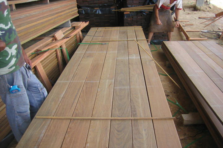 ipe decking in lumber yard